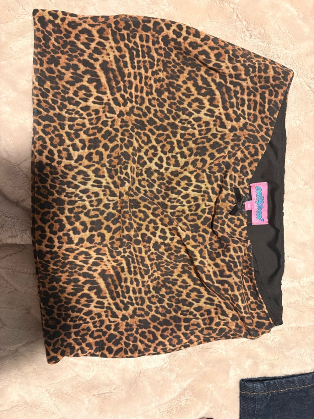 Edikted Girls Leopard Print Skort in Brown and Black